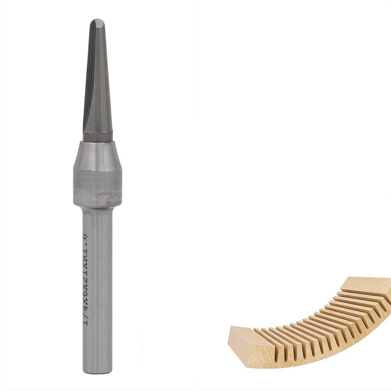 1/4 Inch TCT Router Bits,R1.6mm Rounded Bottom Arc Grooving Cutter,V Groove CNC Milling Cutter For Woodworking,Wood Bending,Plywood Cutting,Rounded Bottom Router Bit,Furniture Panel Groover - Image 1